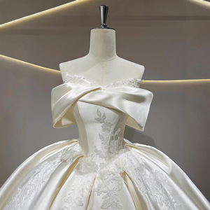 S2114N Nouvelle Collection <span class=keywords><strong>Hiver</strong></span> 2026 Style Français Qualité Supérieure Haute Couture <span class=keywords><strong>Robe</strong></span> de Mariée Longue en Dentelle 100% Coton Coupe A-Line - Product Image 5