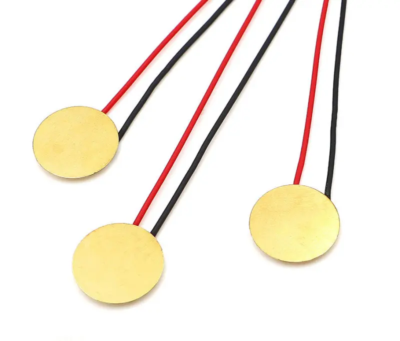 Placa de zumbador de alambre de soldadura de cobre de 15mm, almohadillas bipolares, placa de cerámica eléctrica piezoeléctrica, zumbador de componentes electrónicos de juguete de 11mm