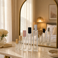 Flacon de parfum carré transparent personnalisé en gros avec bouchon métallique de luxe et atomiseur à fine brume – Flacon vide pour vaporisateur de parfum