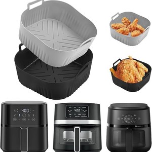 OEM ODM Molde de silicona reutilizable de grado alimenticio para hornear, cesta rectangular de silicona para freidora de aire, revestimientos de silicona para freidora de aire - Product Image 3