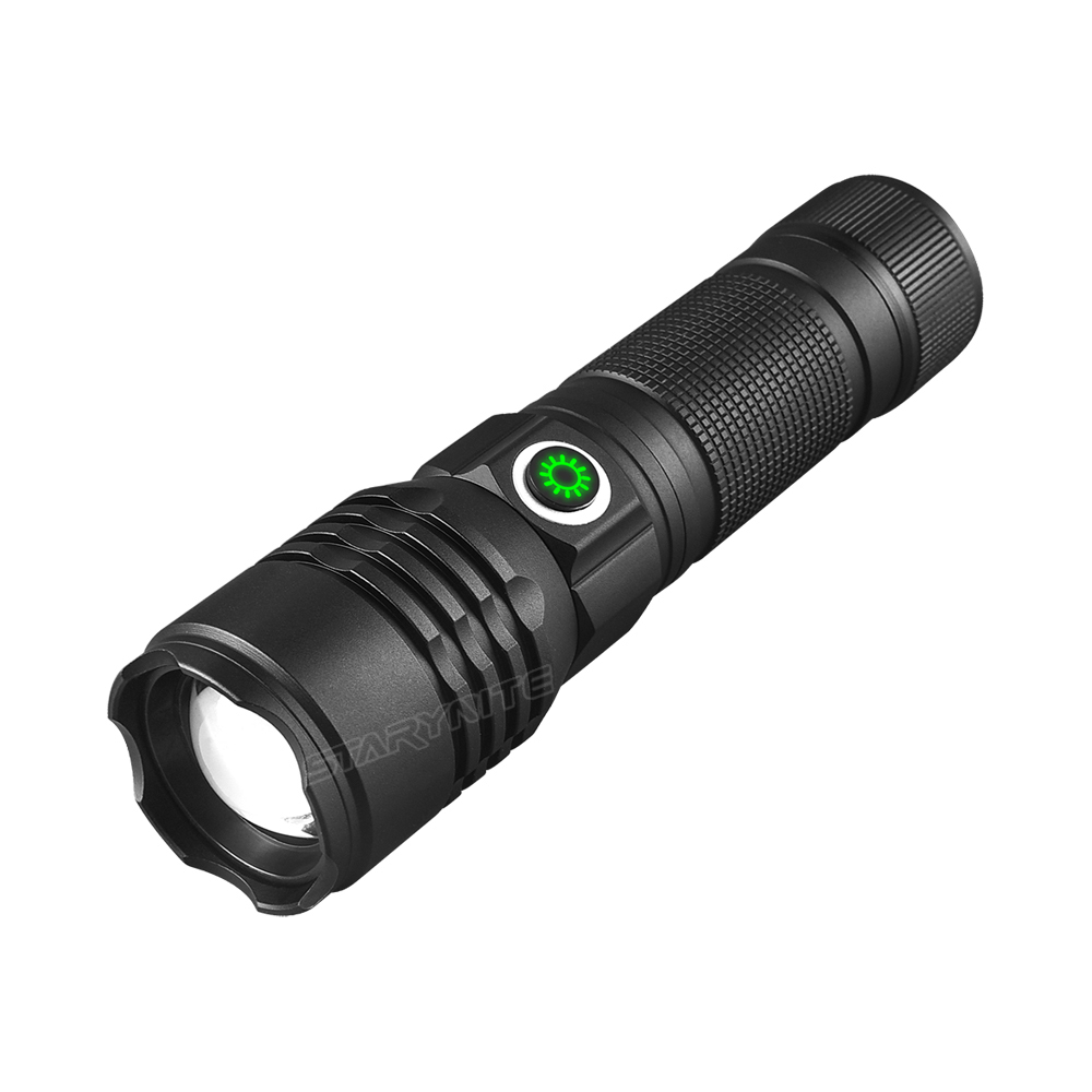 Маленький Мощный светодиодный перезаряжаемый фонарик STARYNITE XHP50 p50 с питанием от 26650 или 4 батарей xAAA