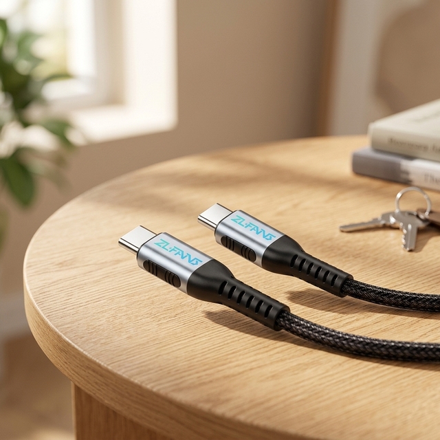 100W 5A Fast Charging PD 1M Type-C to C Cable with Nylon Jacket and Tinned Copper Conductor for PC Mobile Phones & Cameras
