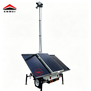 Générateur solaire mobile portable sur remorque avec 3 panneaux solaires monocristallins de 400W <span class=keywords><strong>pour</strong></span> chantier de construction - Product Image 1