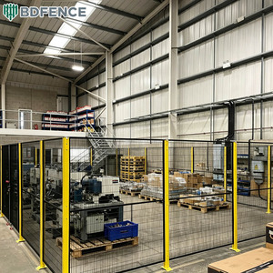 Barrera de seguridad para robots en talleres, malla soldada modular con recubrimiento en polvo, valla de aislamiento adaptable a varios diseños - Product Image 2