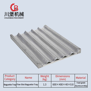 Plateaux de cuisson en <span class=keywords><strong>aluminium</strong></span> pour baguettes, 5 rangées, 400*600mm, antiadhésifs, en alliage d'<span class=keywords><strong>aluminium</strong></span>, pour pain français - Product Image 6
