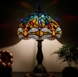 12 ''farfalla LED Tiffany lampada da <span class=keywords><strong>tavolo</strong></span> in vetro China Design centrale per sala da pranzo comodino decorazione <span class=keywords><strong>lampadario</strong></span> pendente - Product Image 4