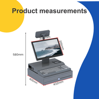Wholesale Desktop Pos Computer All in One Cash Register Dual Screen Thermal Printer Cash Drawer Supermarket Retail Store Grocery