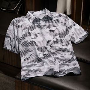 Polo Dryfit para Hombre, Venta al por Mayor, Estampado de Camuflaje, Ropa de Golf de Alto Rendimiento, Secado Rápido, 88% Poliéster, 12% Elastano, 150GSM, Disponible en Stock - Product Image 6