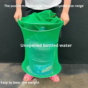 Rete di protezione per pesci portatile ispessita a 3 strati in poliestere verde ecologica pieghevole per spigola temporanea piscicoltura gamberetti granchio - Product Image 3