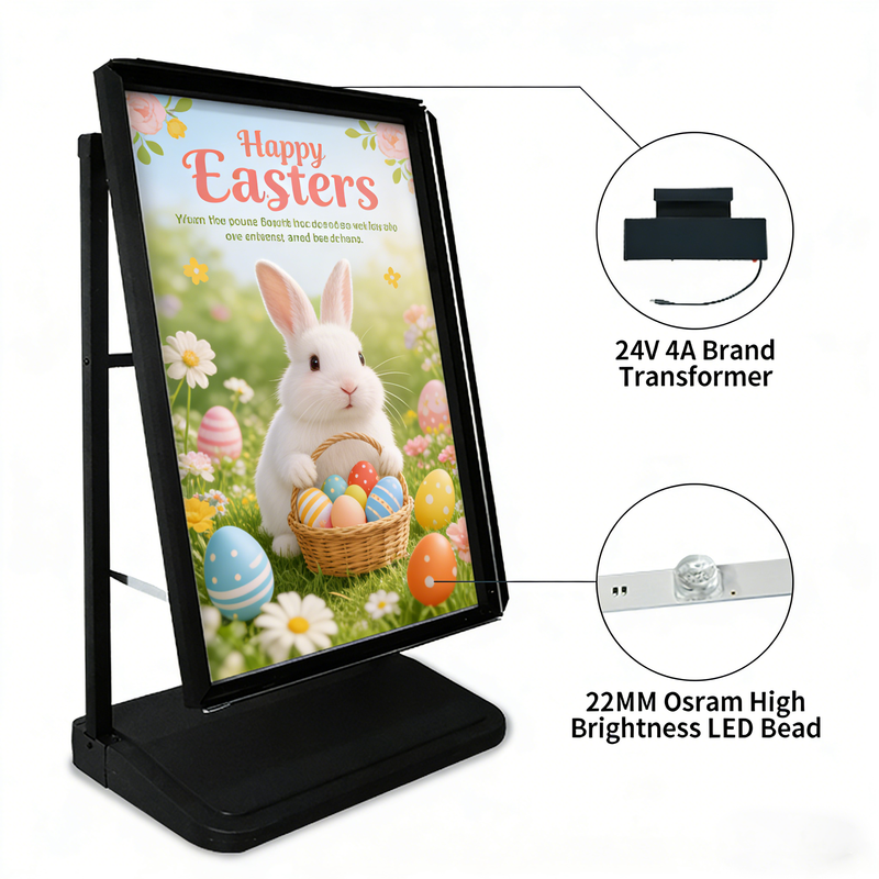 Stable Windproof Poster Floor Stand Light