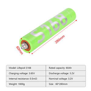 S168 <span class=keywords><strong>LiFePO4</strong></span> Pin 3.2V 60Ah 70Ah 80Ah SAB 60280 Lớp Một pin hình trụ 3.2V lithium có thể sạc lại pin cho EV xe đạp - Product Image 2