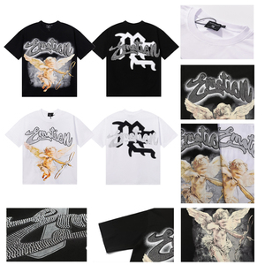 เสื้อยืดคุณภาพสูง ผ้าฝ้ายแท้ 100% ลายกราฟิก สไตล์สตรีทแวร์ สำหรับผู้ชาย ไซส์ใหญ่พิเศษ - Product Image 1