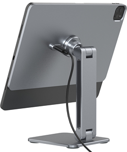 Multi-angolo portatile in lega di alluminio Wireless ricarica <span class=keywords><strong>iPad</strong></span> supporto magnetico 360 rotante Design pieghevole per <span class=keywords><strong>iPad</strong></span> Pro 13 pollici - Product Image 1