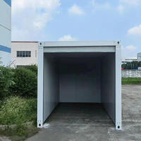 Garage préfabriqué en conteneur plat à faible MOQ, abri de voiture métallique couleur personnalisée avec design moderne pour le stationnement des petites entreprises