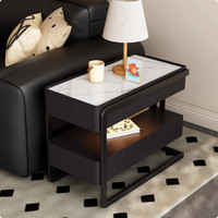 Table de chevet élégante haut de gamme, mobilier de maison de luxe, nouveau design créatif, bois massif, minimaliste, moderne, chambre à coucher, salon