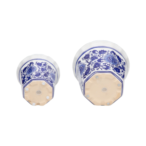 Vasi Decorativi Eleganti per Piante da Interno ed Esterno, Design in Ceramica Blu e Bianco - Product Image 5