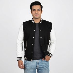 Varsity Jackets with Long Sleeves Letterman Jacket Wholesale Blank <b>Men</b> Baseball Jacket Custom Logo - Product Image 1
