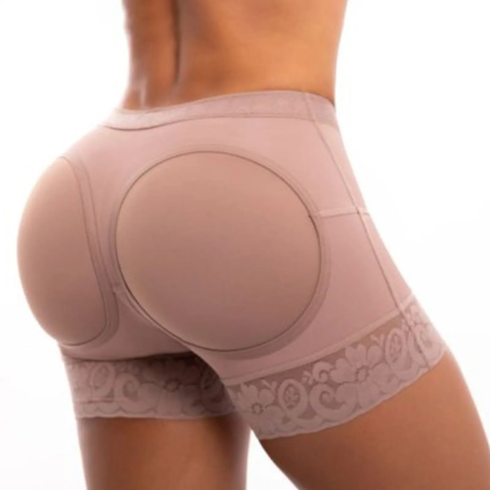 Hot-selling Women's Waist Trainer Steel Bone Pants Hooks Strong Elastic Lace Shaper Shorts Butt Lifter Shapewear