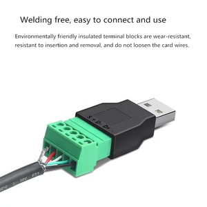 מחבר <span class=keywords><strong>USB</strong></span> ל-5 פינים USB2.0 זכר נקבה ל-5 פינים ירוק ללא הלחמה מתאם מסוף בורג ממיר מחבר יציאת <span class=keywords><strong>USB</strong></span> - Product Image 3