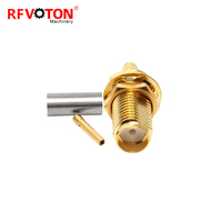 Conector RF Hembra SMA Recto para Montaje en Panel con Tornillo de 19 mm para Cable RG316 RG174