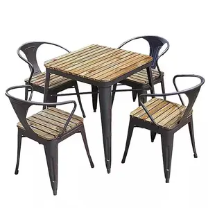 Disesuaikan Outdoor 1 + 4 Meja dan Kursi Besi Tempa Garden Furniture Set