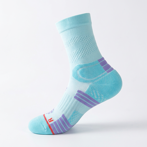 Light Blue Ankle <b>Socks</b> with Purple Stripes Breathable Bamboo Fiber Quick Dry Knitted <b>Men's</b> Sports <b>Socks</b> Summer Casual Wear - Product Image 1