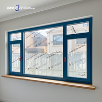 Ventanas Abatibles de Aluminio 6063-T5 con Aislamiento Térmico y Protección Contra el Viento para el Hogar, Listas para Enviar, Venta al Por Mayor de Fábrica