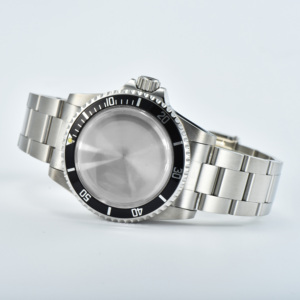 Boîtier de montre <span class=keywords><strong>vintage</strong></span> en acier inoxydable de 39.5mm avec accessoire de <span class=keywords><strong>lunette</strong></span> en cristal de saphir plat à 120 clics compatible avec les montres NH35 - Product Image 3
