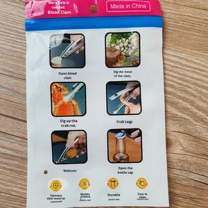 Abridor de Conchas de Ostra em Aço Inoxidável com Abridor de Garrafas e Pinça para Carne de Caranguejo, Uso Culinário - Product Image 4