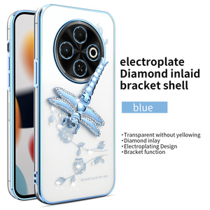 Étui à <span class=keywords><strong>fleurs</strong></span> béquille électrolytique étui de téléphone portable pour Tecno Spark 30C Go 1 Go 2025 Pop 9 housse antichoc - Product Image 2