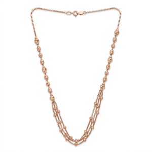 Collier en argent 925 plaqué or rose pour femmes, chaîne à double rangée de perles, bijoux de mode pour mariage, fête, cadeau, polyvalent au quotidien - Product Image 4