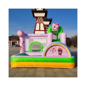 Parc aquatique gonflable Jumping Dear pour enfants : toboggans aquatiques élastiques, piscine, trampoline, château, amusant et durable en nylon - Product Image 4