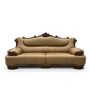 Juego de Sofás Modulares de Cuero Auténtico, Estilo Chesterfield Europeo, Moderno, de Lujo Ligero, Duradero, para Hotel - Product Image 1