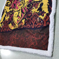 Couverture de lit et de voyage en polaire sherpa, flanelle et vison, avec impression par sublimation de logo personnalisé de haute qualité