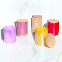 wax 8oz glass iridescent candle container