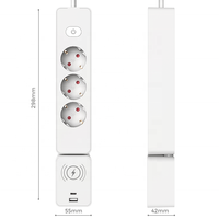 Multiprise blanche Eu 33 + 1 16A 250V sortie multiprise PC rallonge prise d'alimentation avec sans fil avec prise multiple Usb