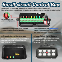 Panel Saklar Sistem Daya dengan 8 Tombol Lampu Latar Biru, Aktifkan/Matikan, Berkedip Sesaat