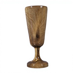 Verre à vin en bois artisanal écologique de qualité supérieure, réutilisable, 250 ml, gravure personnalisée, design moderne, directement de l'usine - Product Image 6