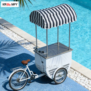 Carrito de Comida Móvil con Ruedas para Helados, Comida Rápida y Aperitivos, con Construcción Metálica Resistente a la Oxidación - Product Image 1