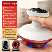 Masseur électrique Gua Sha et dispositif de ventouses, rechargeable par USB, 9 niveaux de chaleur, aspiration sous vide, pour le raffermissement corporel et le massage musculaire