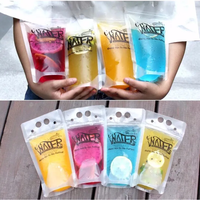 Emballage personnalisé de poche pour jus de fruits, transparent givré, avec fermeture éclair, debout, en plastique, sacs transparents pour l'eau