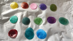 Handmade chuông gió trang trí nội thất đầy màu sắc đường kính 5cm 50mm trắng nguyên số lượng lớn capiz Shell với 2 lỗ DIY <span class=keywords><strong>Craft</strong></span> - Product Image 2