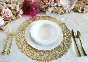 Vente en gros de sets de table ronds en papier tissé antidérapants pour restaurants - Product Image 3