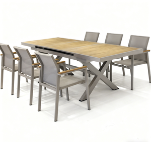 <span class=keywords><strong>Table</strong></span> à manger extensible réglable avec ensemble de chaises de patio, cadre en aluminium, résistant à la rouille, meubles de <span class=keywords><strong>jardin</strong></span> d'extérieur - Product Image 4