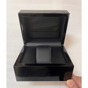 Factory Direct Custom Small-batch <b>Black</b> Luxury Watch <b>Box</b> with <b>Black</b> Leather Interior for Men High-End Brand Watch Gift Packaging - Product Image 1