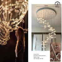 Lustre en cristal chromé soufflé à la main, moderne et luxueux, grand luminaire suspendu au plafond à LED pour villa, hôtel, hall, décoration intérieure