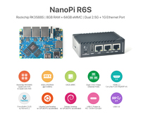 Carte de développement de mini routeur RK3588S NanoPi R6S, Octa-Core LPDDR4X pour double Ethernet 2.5G, Mini NAS HDMI 8K, boîtier métallique