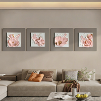 Décorations murales pour chambre d'enfant, 40*40 cm, petites, faites à la main, écologiques, accessoires pour la maison, 4 peintures jointées, elfe, fleur