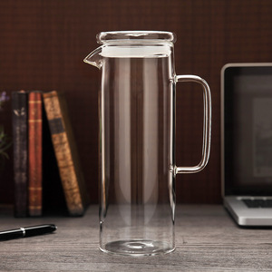 Carafe à eau en verre avec couvercle en bambou, grande capacité, pour boissons froides, idéale pour les fêtes et l'été - Product Image 2