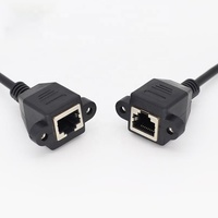 RJ45 Cat6 hembra a hembra 8P8C RJ45 Montaje en panel Tornillo LAN Ethernet Cable de extensión de red